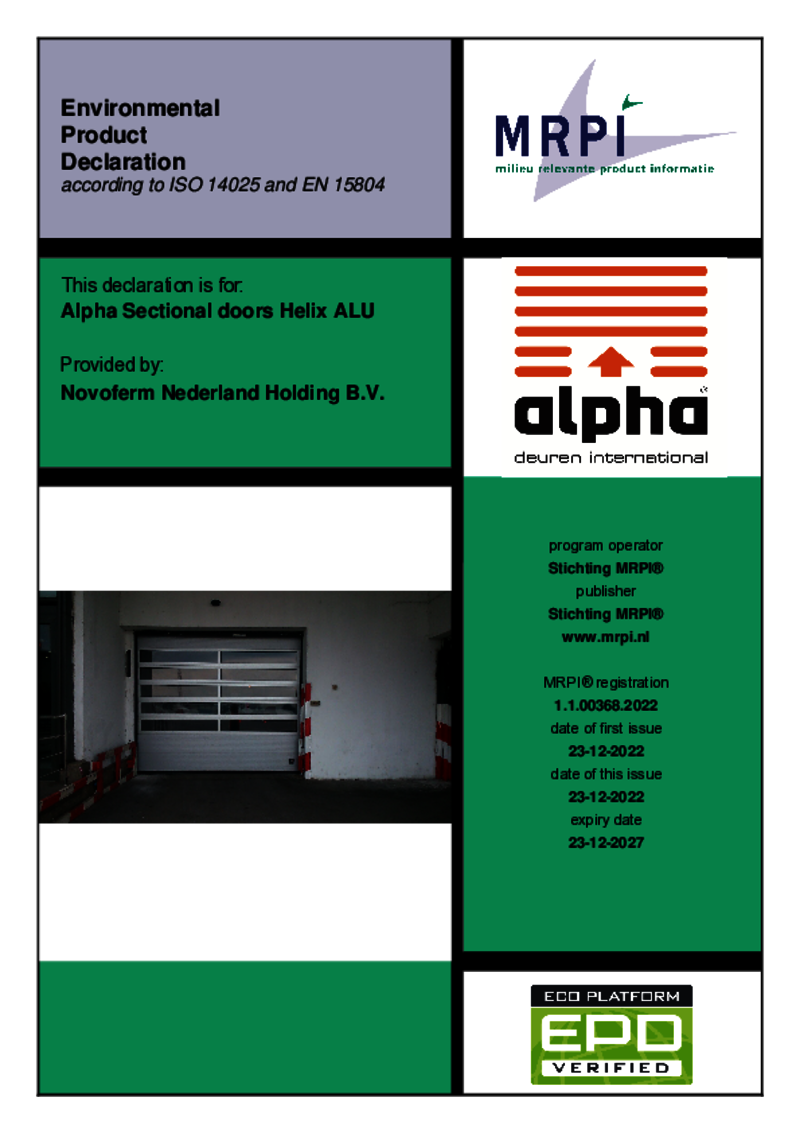 Alpha Sectional doors Helix ALU